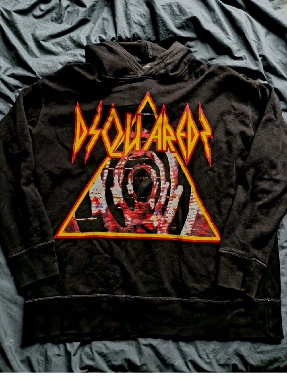 DSQUARED2 x Def Leppard Hoodie, 2019 Collaboration, Black, Size Large